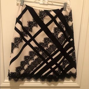 Nanette Lepore A line lace trim skirt